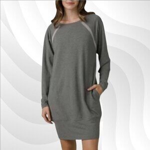 2/$50 Prana Ashy Gray Rosie Dress Size S | Long Sleeve Casual Dress